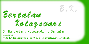 bertalan kolozsvari business card